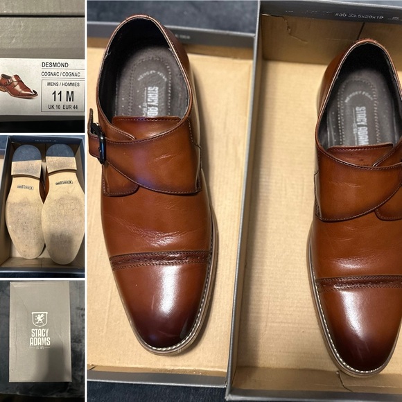 Stacy Adams Men's Cognac Leather Oxfords - Picture 1 of 1